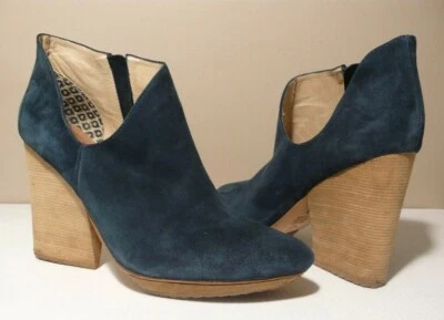 MATT BERNSON Women's Side Cut Zip Suede Heeled Platform  Booties Shoes Sz 9  - Image 1 of 4