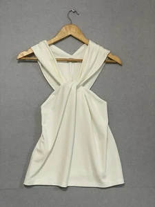 Atmos & Here Top Womens White Cut Out Party Cocktail Size 8 - Picture 1 of 4