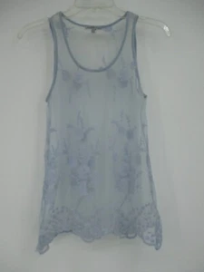 Charlotte Russe Lace Tank Top Women’s Small Blue W30xL24'' Sheer FairyCore Y2K - Picture 1 of 12