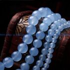 4/6/8/10/12mm Natural Blue Jade Round Gemstone Loose Beads 15" Strand AAA