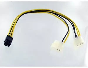 6Pin (F) PCI Express to 2 x 4Pin Molex (M) Convertor Cable, 12inch - Picture 1 of 1