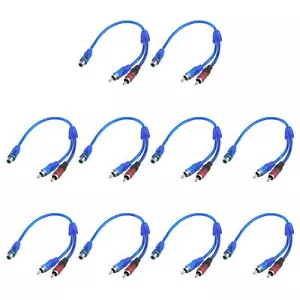1 Female To 2 Male Rca Y Splitter Cable Car Audio Converter Cord Adapter Wire Pa - Picture 1 of 5
