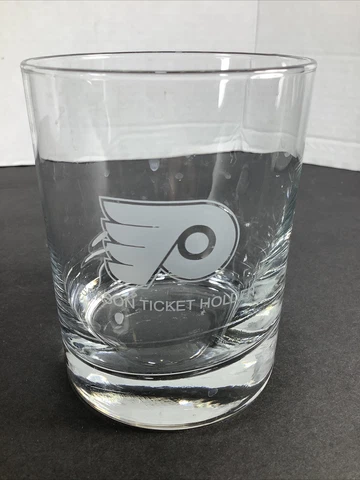 NHL Philadelphia Flyers Season Ticket Holder Low Ball Whiskey Glass- Hockey Cover