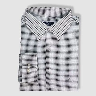 $60 Club Room Hombres Verde Blanco Ajuste Regular Elastizado Camisa de Vestir Talla 15-15.5 Foto 1 de 2