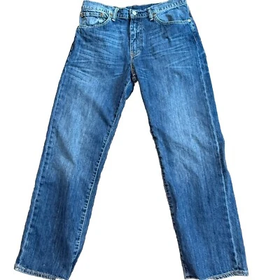 Jeans masculino Levi’s 751 32x30 perna reta zíper mosca lavagem média elástico clássico - Imagem 1 de 4