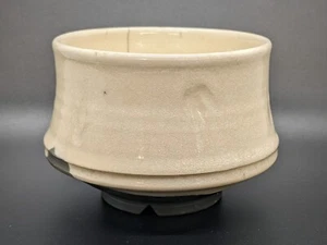 Armin Müller Raku Tea Bowl Black With Crackle Glaze Wabi Sabi Matcha Bowl Marked - Picture 1 of 7