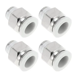 Push to Connect Air Fittings 35/64" Male Thread Air Line Quick Connector Plas... - Picture 1 of 7