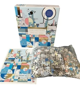 Frank Lloyd Wright Gold Foil Puzzle 1000 Piece “City by the Sea” NEW Sealed - Picture 1 of 5