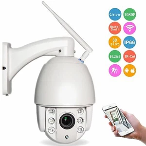 Cámara CCTV inalámbrica 1080P WIFI IP zoom 4X ranura para tarjeta SD audio bidireccional - Imagen 1 de 7