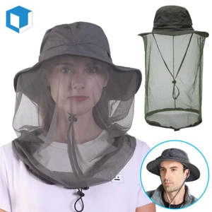 Anti-Mosquito Head Net Hat for Men Women Wide Brim Cap Insect Mesh Protection - Picture 1 of 10