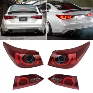 Fit 2014-2017 Infiniti Q50 Skyling V37 400R Style LED Tail Lights Turn Signal - Picture 1 of 11