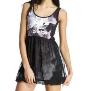 Adidas Originals Women's Rita Ora White Smoke Tank Dress Size Small  S23566 - Picture 1 of 5