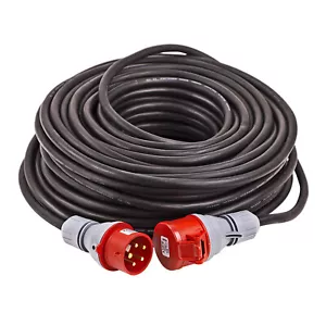 50 m CEE Verlängerungskabel Kabel H07RNF 16A 5x2,5qmm IP44 innen + außen schwarz - Bild 1 von 3