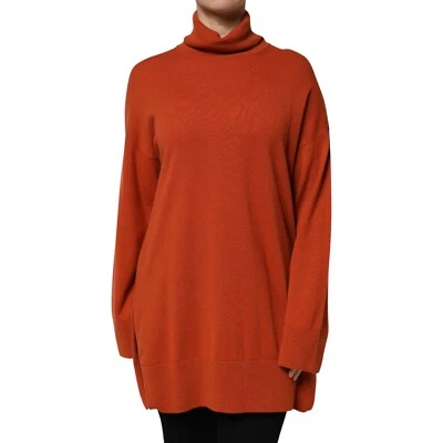 ALPHA STUDIO Sweater Dark Orange Long Sleeves Turtleneck IT46/US12/XL 330usd - Image 1 of 4