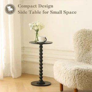 Round Side Table, Small Drink Table for Small Spaces, Modern Accent End Table... - Picture 1 of 7
