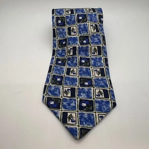 Ricci Silk Necktie Floral Print Blue Patterned Designer Tie Made in Italy - Picture 1 of 9