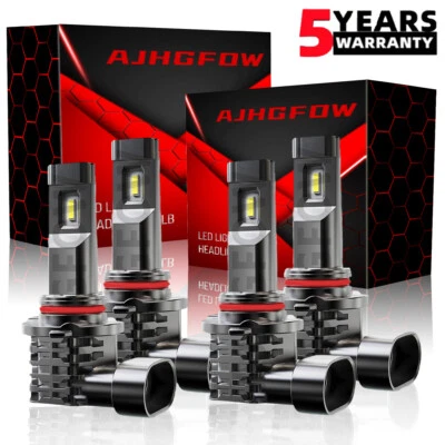 For Lincoln Mark VIII Sedan 2-Door 4.6L 1993-1996 LED Headlights Bulbs High Low - Image 1 of 4