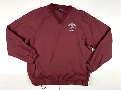 Cortavientos Sport Tek Para Hombres M Pullover Chaqueta Borgoña Cremallera Bolsillos Laterales Forrado Foto 1 de 4