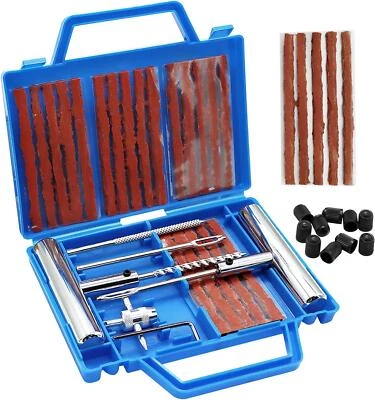 NEW Tubeless Tyre Emergency Puncture Repair Tool Kit Durable Storage Box 42 Pcs - Image 1 of 4