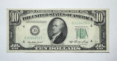 1950 A $10 Federal Reserve STAR Note Green Seal - Image 1 of 2