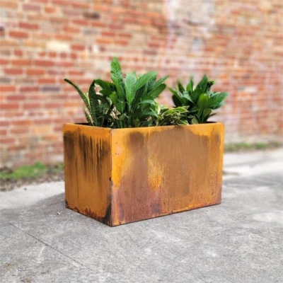 Metal Trough Planter - Extra Large Rectangular Planter - Perennial Planter Pot - - Image 1 of 4