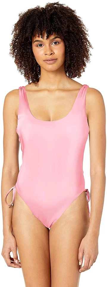 Bikini Lab Lace up Adjustable Side Tie High Leg Pink Size XS