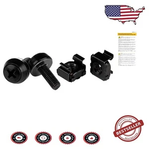 All-Black M5 Cage Nuts & Screws - 50-Pack Rack Solution for Chefs and Techies - Afbeelding 1 van 3