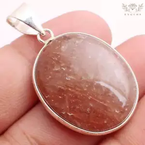 Agata Gemma 925 Ciondolo Placcato Argento Handmade Gioielli Regalo 3cm P-12271 - Foto 1 di 3