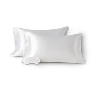 HENGWEI Luxury Satin Pillowcases for Hair and Skin, White Pillow Protector - Picture 1 of 7