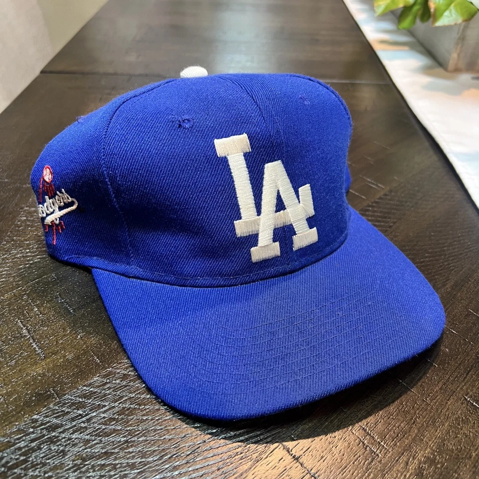 De colección Años 90 American Needle MLB LA Dodgers Logo Grande Cabeza de Bloque Lana Snapback Foto 1 de 4