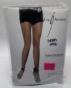 Leg Avenue Fishnet Pantyhose Style 9001A One Size Neon Pink 90-165 lbs - Picture 1 of 2