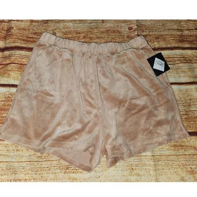 Pantalones Cortos de Terciopelo para Mujer AVA & VIV X Calce Relajado Cintura Elástica Arcilla Marrón Nuevos con Etiquetas Foto 1 de 4