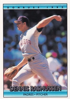 1992 Donruss #245 Dennis Rasmussen San Diego Padres + Yes 4 Free Mystery Cards - Image 1 of 2