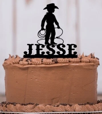 Topper de pastel de vaquero pequeño, cumpleaños de niño, rodeo, recuerdo de pastel occidental - LT1277 Foto 1 de 3