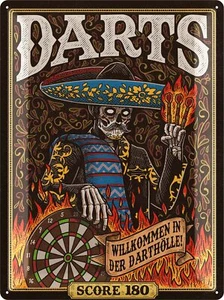 XXL Retro Blechschild DARTS Irish Pub Deko Schild vintage Metallschild 30x40cm - Bild 1 von 6