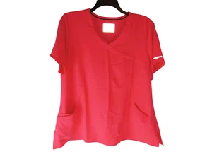 Skechers Barco Womens Scrub Top Coral Stretch 3PKT Reliance Mock Wrap 2XL NWT - Picture 1 of 13