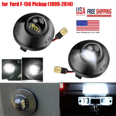 Pair LED License Plate Light Tag Lights for 1999-2014 Ford F-150 F150 Pickup Foto 1 de 4