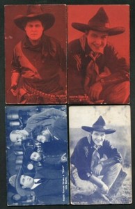 DUSTIN FARNUM & WILLIAM FARNUM  ACTION EXHIBIT ARCADE 4 DIFF. COWBOY CARDS