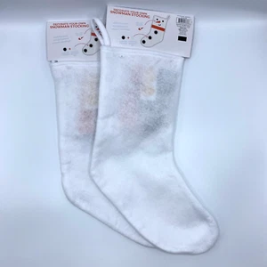 Set 2 Calza Artigianale Decora il Tuo Pupazzo di Neve Bianca - Nuova - Foto 1 di 7