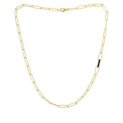 Collar de plata de ley con clip de eslabones ovalados de piedras preciosas para mujer, tono dorado, 20 pulgadas nuevo Foto 1 de 4