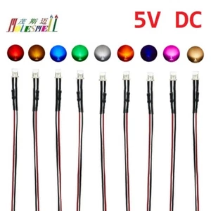 3mm Plano 5V Pre-Cableado Rojo Amarillo Azul Verde Blanco Naranja UV Rosa Blanco Cálido Leds - Imagen 1 de 1