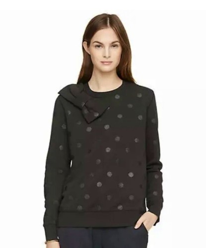 Felpa Kate Spade Steal the Spotlight nera glitter dot fiocco taglia M in ottime condizioni
