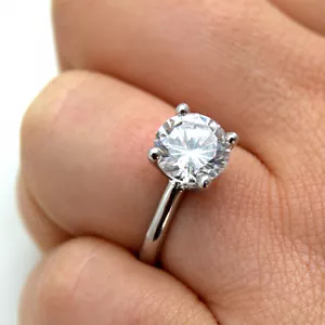9ct Gold 3 carat certified Moissanite Diamond Engagement Ring UK Hallmarked - Picture 1 of 13