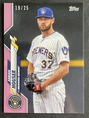 Adrian Houser 2020 Topps MINI ON DEMAND PINK PARALLEL Card #399 /25 BREWERS - Image 1 of 2