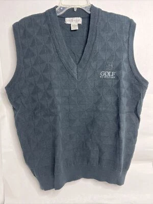 Chaleco negro tejido algodón revista/penguin de Munsingwear talla M mediano Golf Magazine Foto 1 de 4