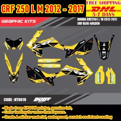 Stickers Kit For Honda CRF 250 L M 2010 - 2017 Motocross Graphics Bike NT0019 Foto 1 de 4