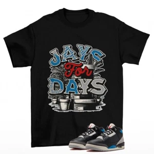 Camicia sneaker impilata nera da abbinare Jordan 3 retrò rara Air IB8967-004 - Foto 1 di 2