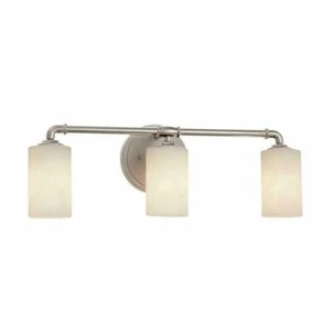 Justice Design Group CLD-8463-10-NCKL 3 Light Vanity w/Clouds Cylindrical Shades - Picture 1 of 1