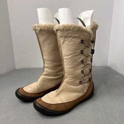 Clarks Privo Botas de Nieve Para Mujer 8.5 Cuero Media Pantorrilla Beige Marrón Invierno Foto 1 de 4