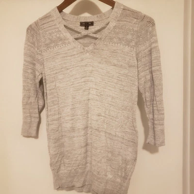 Lety & Me Womens Grey Design Rayon Shirt Dressy Or Casual - Image 1 of 4